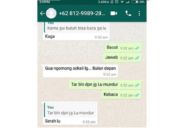 chat nagih utang ngakak