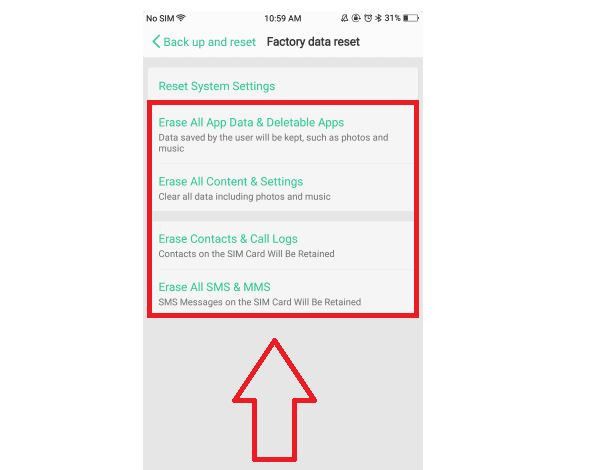 cara reset HP Oppo dengan banyak pilihan