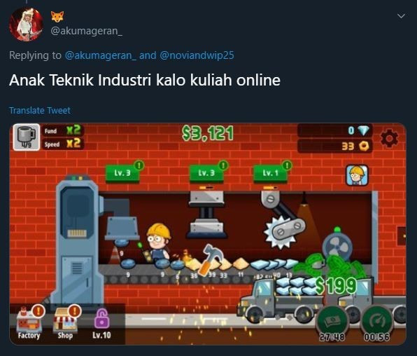 Meme kelas online jurusan kuliah