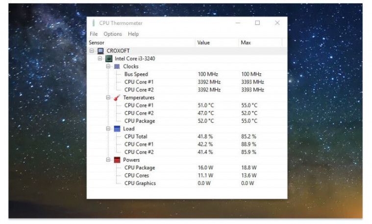 aplikasi cek suhu laptop CPU Thermometer