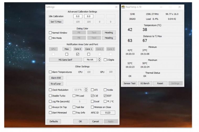 cara cek suhu laptop RealTemp
