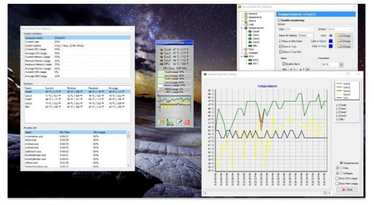 cek suhu laptop SensorsView
