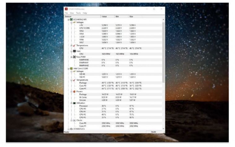 cara cek suhu laptop HWMonitor