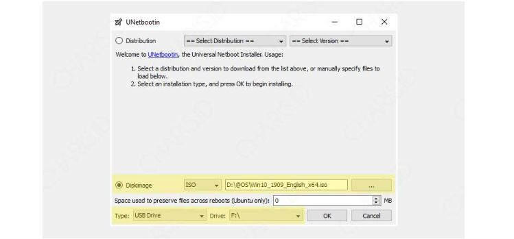 cara membuat bootable flashdisk windows 10 dengan pilih opsi Diskimage