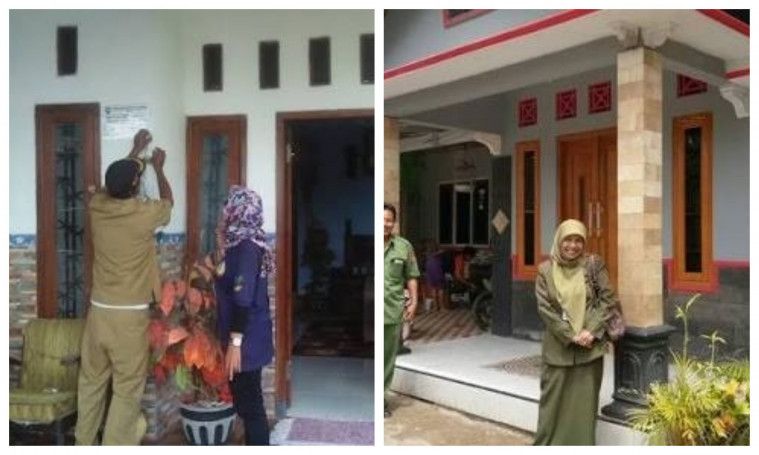 Salah satu rumah mewah yang ditempel stiker "warga miskin" untuk dapat PKH