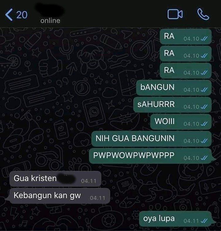 Menguji Kesabaran, Chat Membangunkan Sahur Ini Berujung Tragis