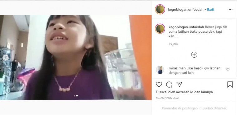Bikin Ngakak! Kepergok Minum Siang Hari di Bulan Puasa, Bocah Cilik Ini berdalih Lagi Latihan Berbuka