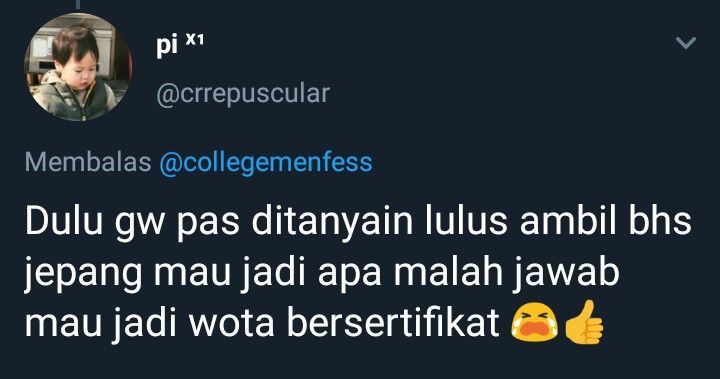Saat ditanyai lulus kuliah mau jadi apa.