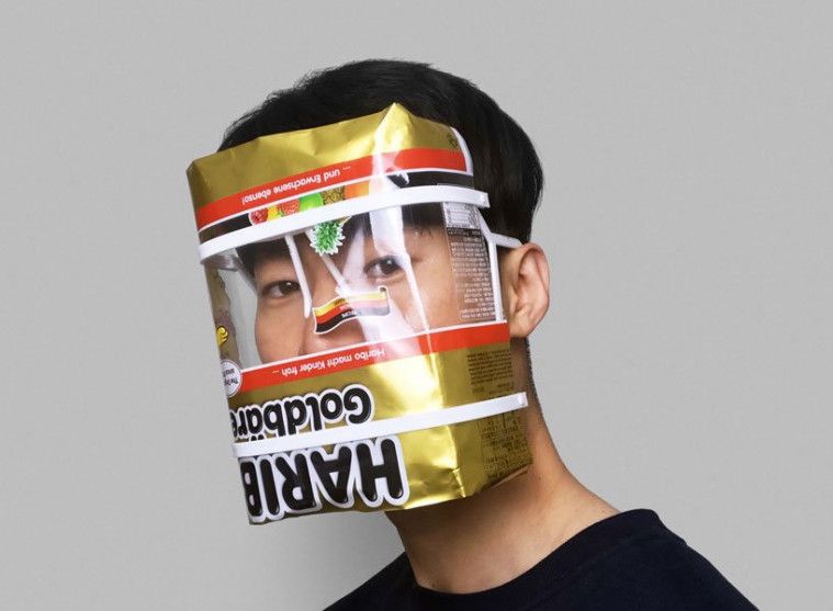 face shield dari bungkus snack