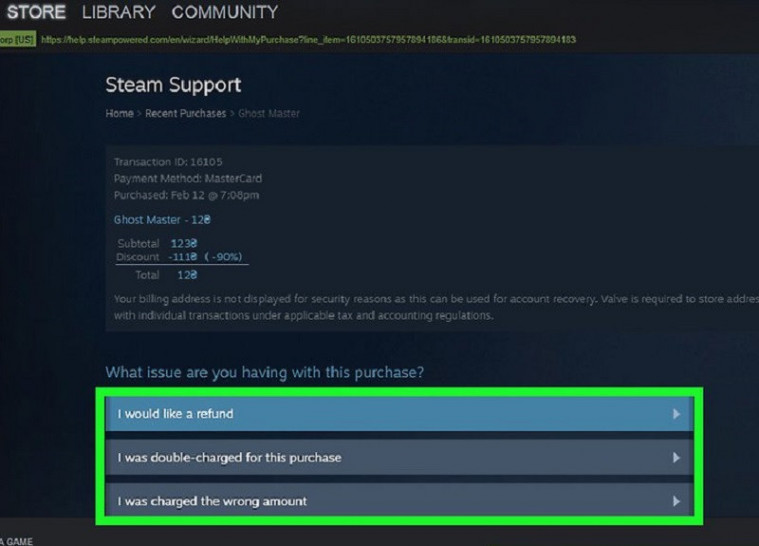 refund on steam purchase