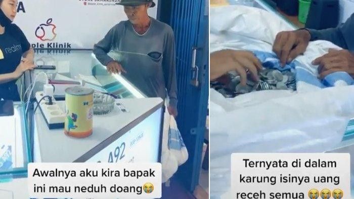 ilustrasi kakek beli HP pakai uang receh!