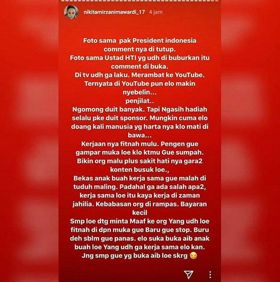 Nikita Mirzani vs. Baim Wong