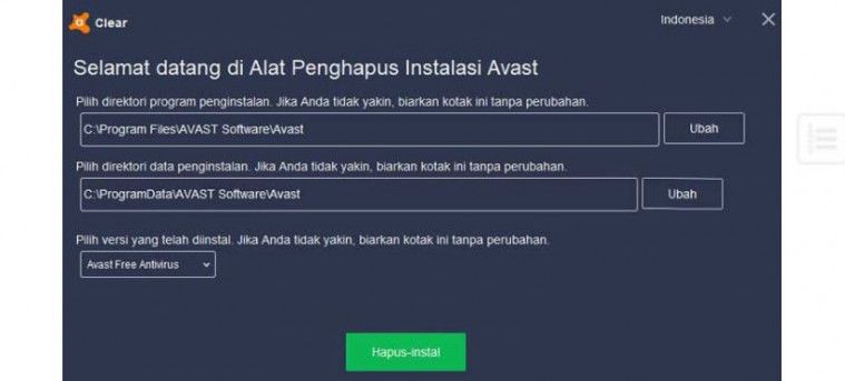 cara uninstall antivirus Avast