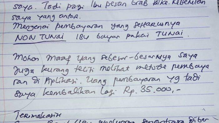 Surat dari driver ojol