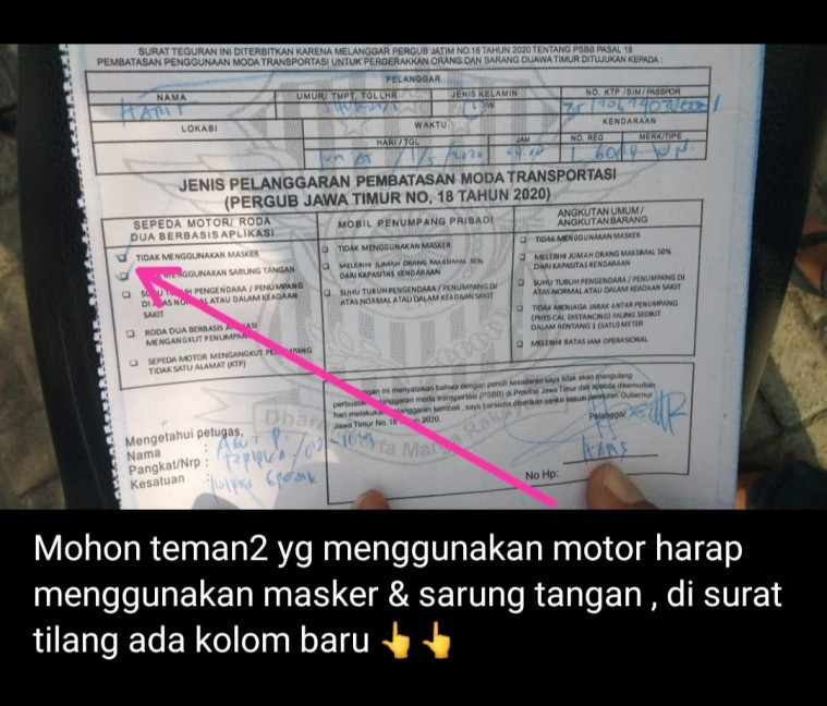Surat Teguran PSBB