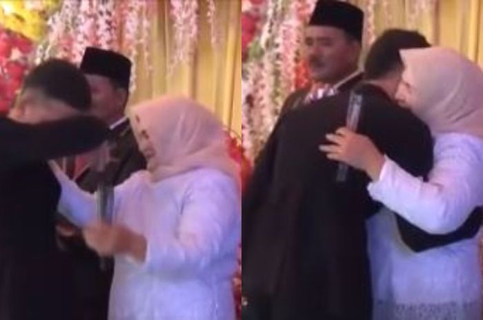 Momen mantan hadiri pernikahan