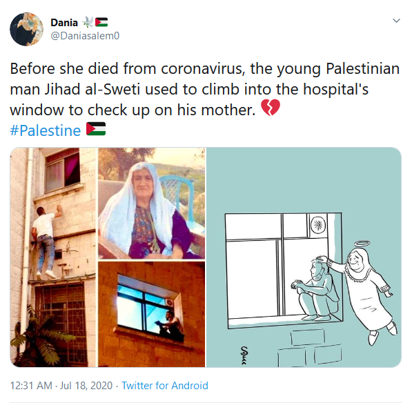 Pria di Palestina nekat panjat dinding untuk temui ibunya