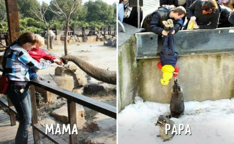 Perbedaan gaya asuh papa dan mama