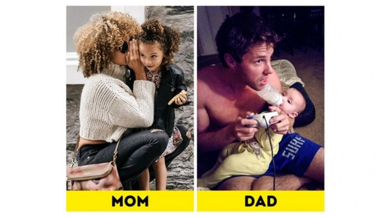Perbedaan gaya asuh papa dan mama