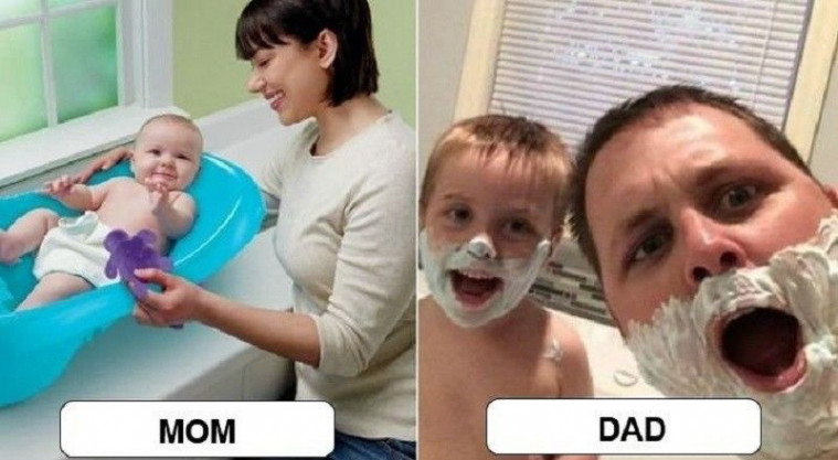 Perbedaan gaya asuh papa dan mama