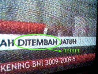 Typo tulisan tayangan berita televisi