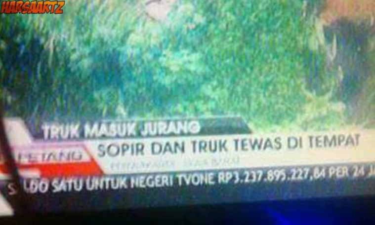 Typo tulisan tayangan berita televisi