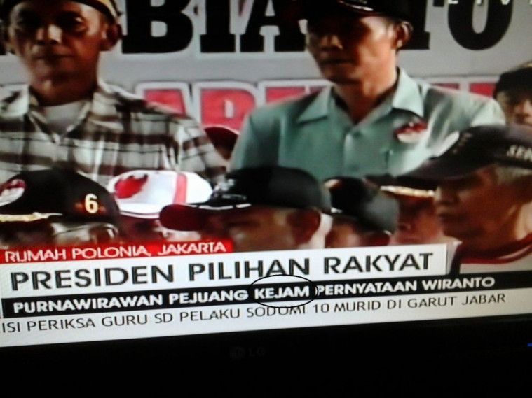 Typo tulisan tayangan berita televisi