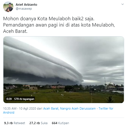 Awan tsunami di Meulaboh
