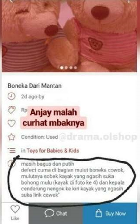 Jual Barang Bekas Deskripsinya Bikin Ngakak