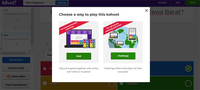 cara membuat Kahoot untuk pelajar