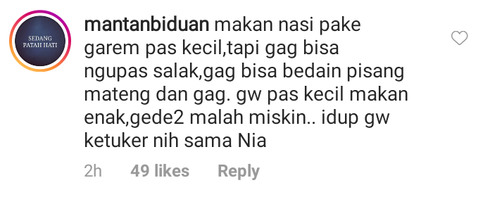 Komentar pedas salah satu netizen dalam unggahan akun @viralno.1