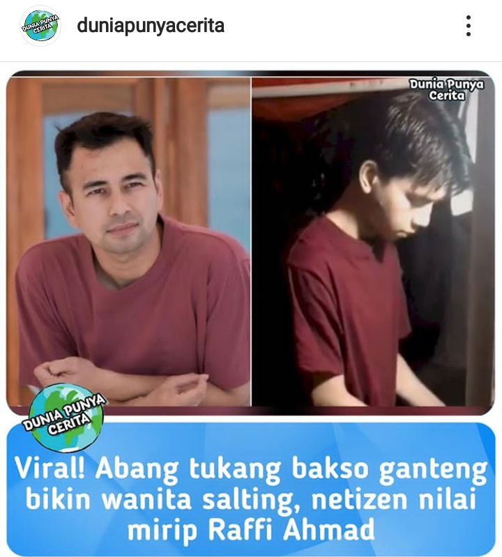 Abang bakso ganteng mirip Raffi Ahmad viral