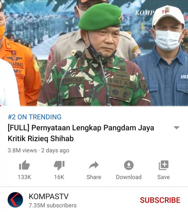 Panglima Kodam Jaya Mayjen TNI Dudung Abdurachman