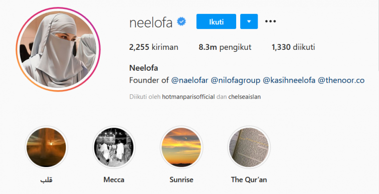 akun instagram Neelofa