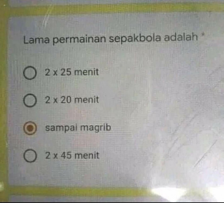Jawaban realistis seorang murid