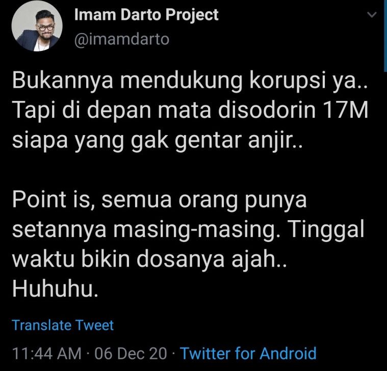 Tweet Imam Darto
