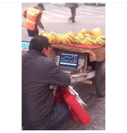 Ilustrasi penjual pisang