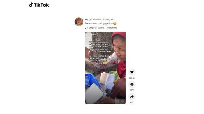 Sosok nenek yang kena prank, bukan dikasih uang tapi kertas bekas.