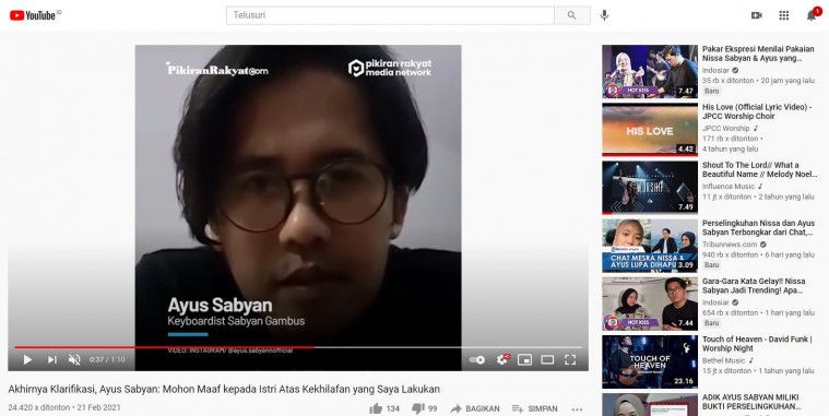 Klarifikasi Ayus terkait skandal cinta terlarangnya bersama Nissa Sabyan.