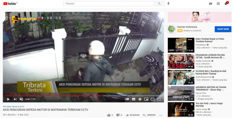 Curanmor yang terekam CCTV.