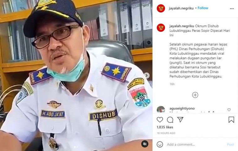 Oknum Dishub yang memalak kernet truk diberhentikan dari jabatannya