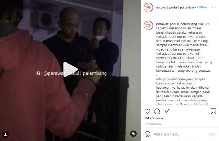 Proses penangkapan pelaku kekerasan terhadap perawat di rumahnya