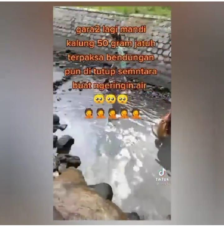 Kalung emas 50 gram hilang di kanal
