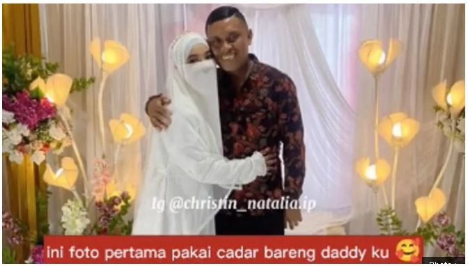 Momen haru pernikahan Christin Natalia yang dihadiri ayahnya