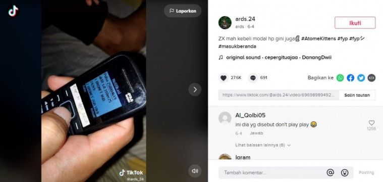 HP jadul pulsanya ratusan juta